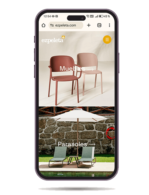 Ezpeleta ecommerce B2B - versión móvil